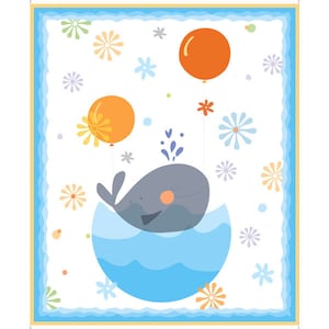 Wal LARGE PANEL (ca 36 &quot;x 44 &quot;) von Whale of a Time Kollektion für QT Fabrics - 100% Baumwolle