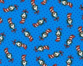 Cat in the Hat Small Toss from Dr. Seuss Fabric Collection by Robert Kaufman- You Choose the Cut