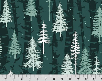 McKay Manor Boreal Forest Digital Cuddle® Evergreen Smooth Minky from Shannon Fabric - 2mm pile