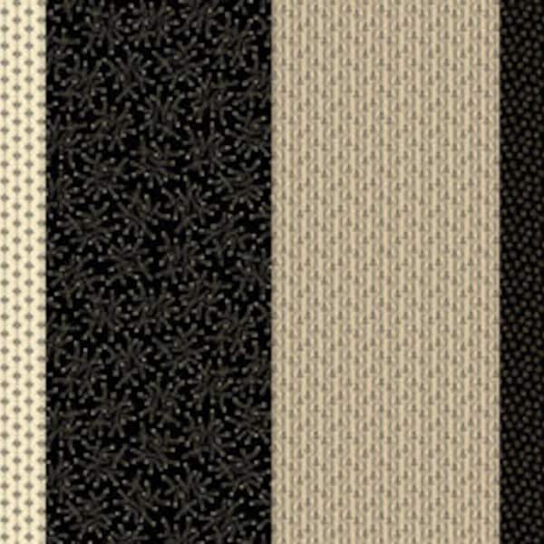 Quilting Strip Stripes in Black from Patches of Autumn by Vicki McCarty for Marcus Fabrics- 100% Quilt Shop Cotton