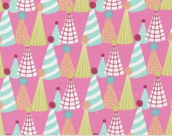 Party Hats in Strawberry Pink from Soiree Collection from Moda Fabrics - 100% Quilt Shop Cotton