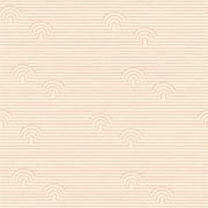 May include: A repeating pattern of horizontal lines and semi-circular arches in a light beige color. The arches are evenly spaced and create a subtle, textured effect. The design is simple and modern, suitable for various applications.