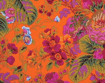 Kaffe Fassett Fabric by the Yard- Gradi Floral in Tomato From Kaffe Fassett Collective Classics Collection by Free Spirit Fabric