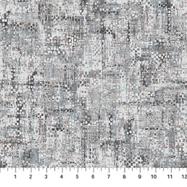 Graphic Pixels in Smoke from Fusion Collection By Deborah Edwards for Northcott Fabric- 100% High Quality Quilt Shop Cotton