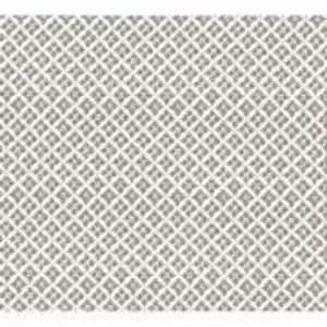 May include: A repeating pattern of small, grey diamond shapes on a white background. The diamonds are arranged in a grid, creating a textured appearance. The design is simple and symmetrical, suitable for fabric or wallpaper.