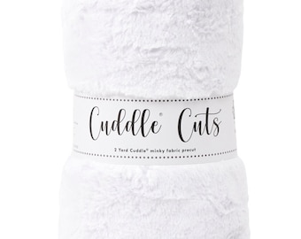2 Yard Luxe Cuddle® Cut Hide in Snow (72"x60) from Shannon Fabric's Minky Collection - 10mm Pile
