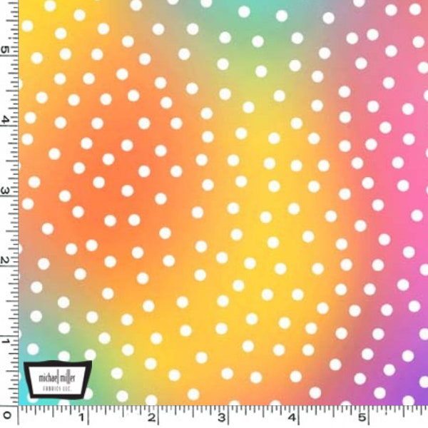 Rainbow Ombre Dots in Pastel from Kaleidoscope Collection for Michael Miller Fabric- 100% Quilt Shop Quality Fabric- You Choose the Cut