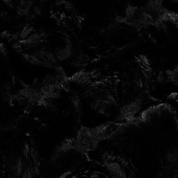 Luxe Cuddle® Glacier in Black High Pile Plush MINKY from Shannon Fabric- 15mm