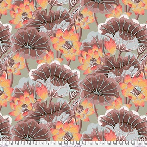 Kaffe Fassett Fabric- Lake Blossoms in Antique from the Kaffe Fassett Collective Classics Collection by FreeSpirit Fabric