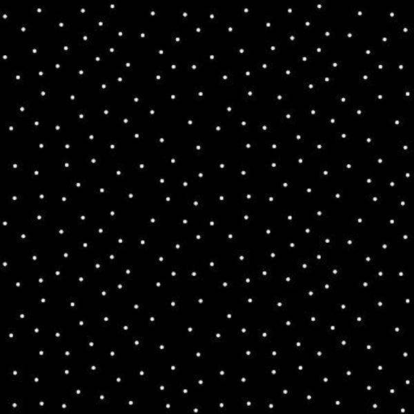 Tiny Dots White on Black From Kimberbell Basics Collection for Maywood Studio - 100% Cotton