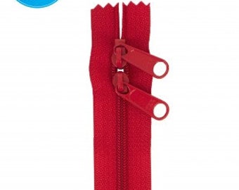 ZIPPERS - 40" Hot Red Double Slide Handbag Zipper from Patterns By Annie