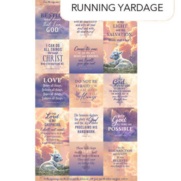 Messages Running Yardage from The Lion and The Lamb Collection by Abraham Hunter for Northcott Fabric - 100% High Quality Quilt Shop Cotton