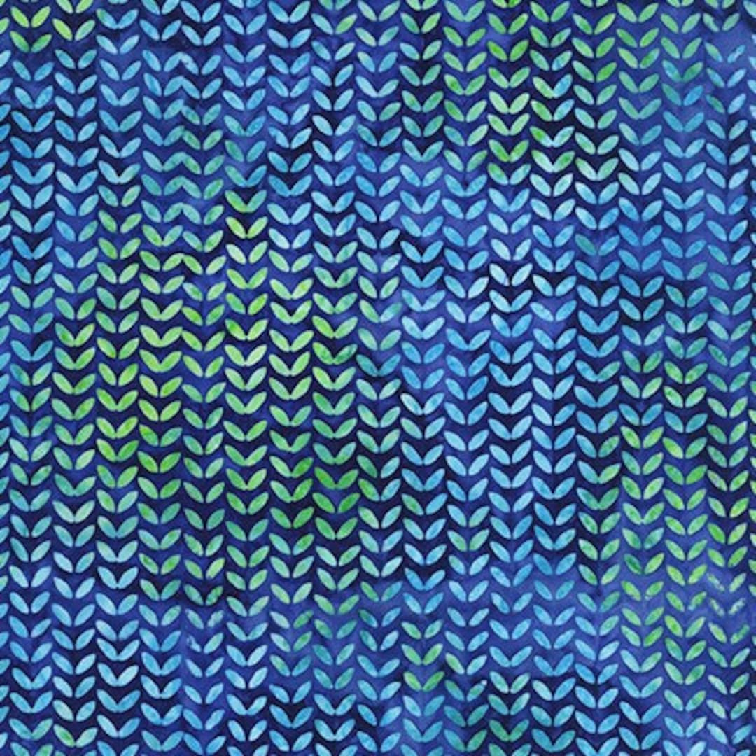 Batik Fabric Jewel Royal Blue Tiny Leaves From Artisan Batiks