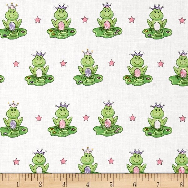 Ta-Da! Frog Prince on White with Metallic Accent Crowns from Henry Glass by Dana Brooks