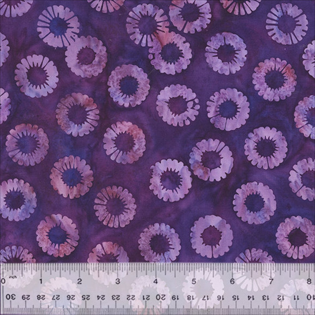 Batik Fabric - Petal Wheels in Ultraviolet From the JDJ Purplelicious ...