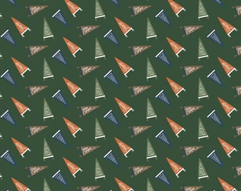 Camp Flags in Green from Adventure is Calling Collection by Riley Blake -You Choose the Cut - 100% Cotton Fabric