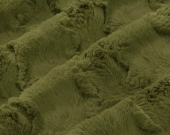 Luxe Cuddle® Glacier in Moss Green High Pile Plush MINKY from Shannon Fabric- 15mm