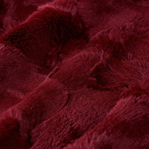 Luxe Cuddle Hide in Merlot MINKY Fur Fabric From Shannon Fabrics