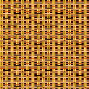 May include: A repeating pattern of yellow, orange, and black lines creating a woven basket-like texture.