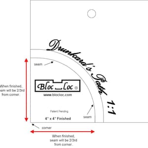 Bloc Loc Drunkard's Path Ruler Set 4" x 4" - wordt gratis verzonden bij aankoop van stof