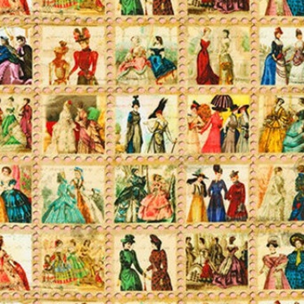 Historical Women in Antique from Library of Rarities by Aimee Stewart for Robert Kaufman Fabric- 100% Quilt Shop Cotton