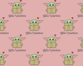 DISCONTINUED- Digital Minky - Disney's The Mandalorian Little Valentine in Pink from EZ Fabrics - You Choose the Cut - 100% Polyester