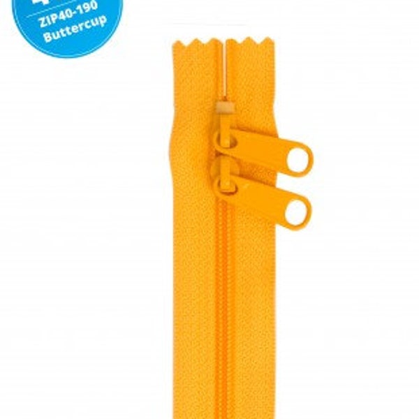 ZIPPERS - 40" Buttercup Yellow Double Slide Handbag Zipper from Patterns By Annie