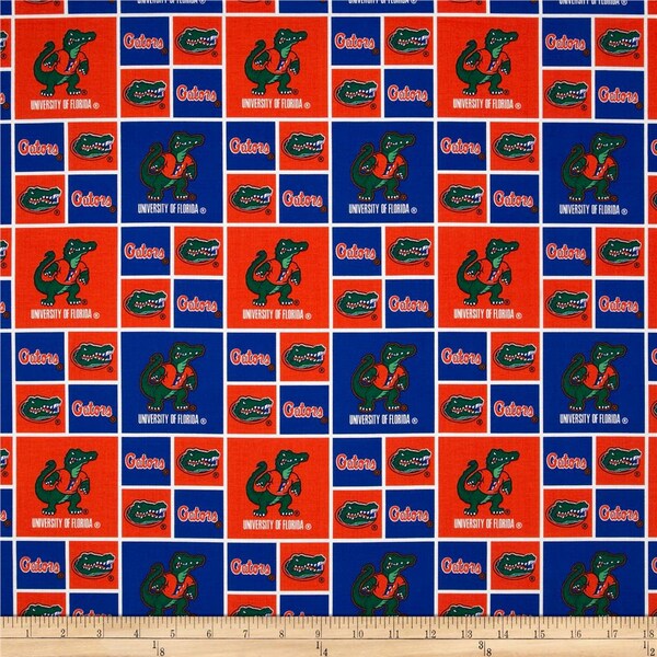 End of Bolt - 1 Yard (36"x44") of University of Florida Gators Block Fabric