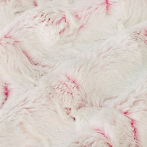 Luxe Cuddle Frosted Hide in Carnation Pink MINKY Fabric From Shannon Fabrics