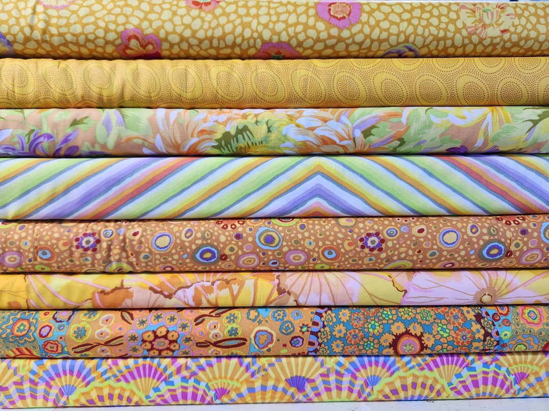 Kaffe Fassett BUNDLE SET in Yellows From Free Spirit - 8 Fabrics Total ...