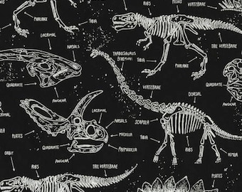 Glow in the Dark Dinosaur Skeletons from Timeless Treasure Fabrics
