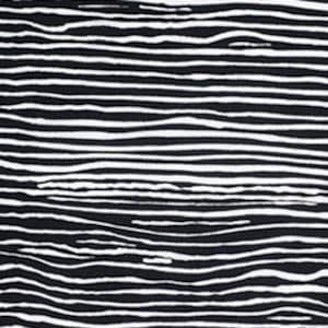 May include: Abstract black and white striped pattern with thin, uneven lines. The lines are white on a black background.