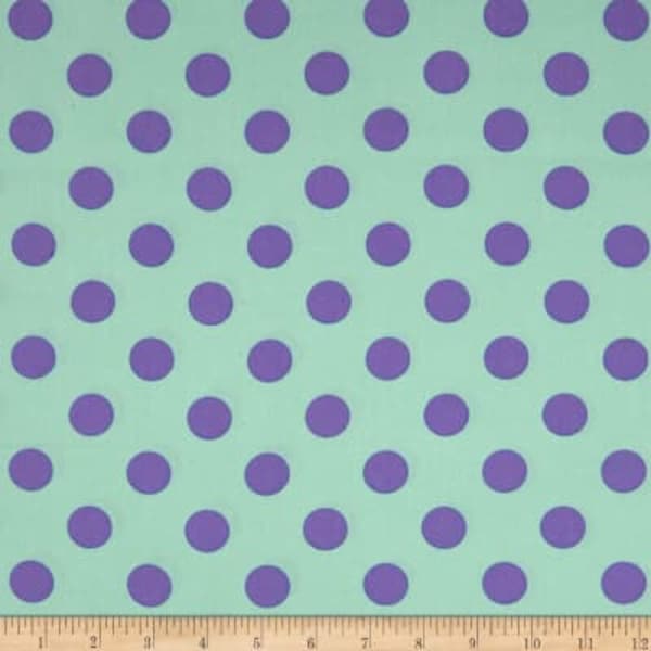 Tula Pink Pom Pom Polka Dots in Petunia From True Colors Pom Poms and Stripes Collection by FreeSpirit Fabric