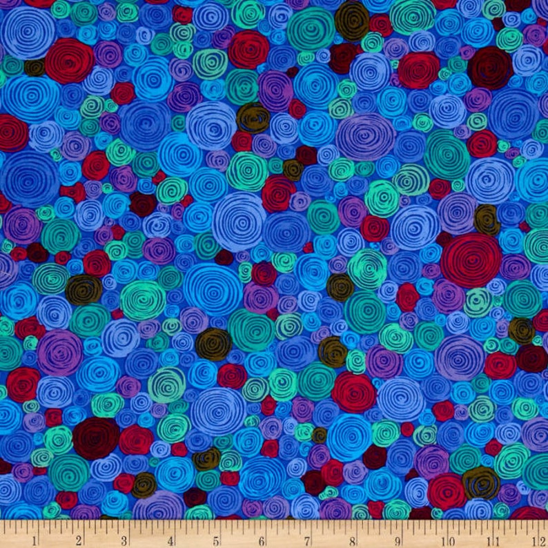 Rolled Paper in Blue From Kaffe Fassett Collective Classics Collection by FreeSpirit Fabric Kaffe Fassett Fabric by the Yard