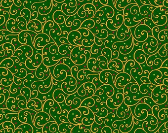 100% COTTON QUILT FABRIC 42/44 GREEN BY THE YARD BTY FREE SHIPP ARTIES PLACE 