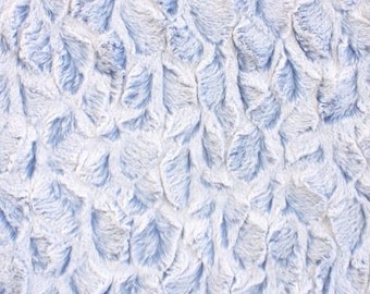 Fat Half ONLY 30" X 36" Frosted Bella Snuggle® in French Blue White Furry MINKY Collection