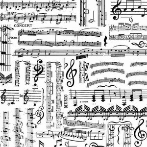 Spartiti musicali della collezione musicale di Timeless Treasures Tessuto: 100% cotone