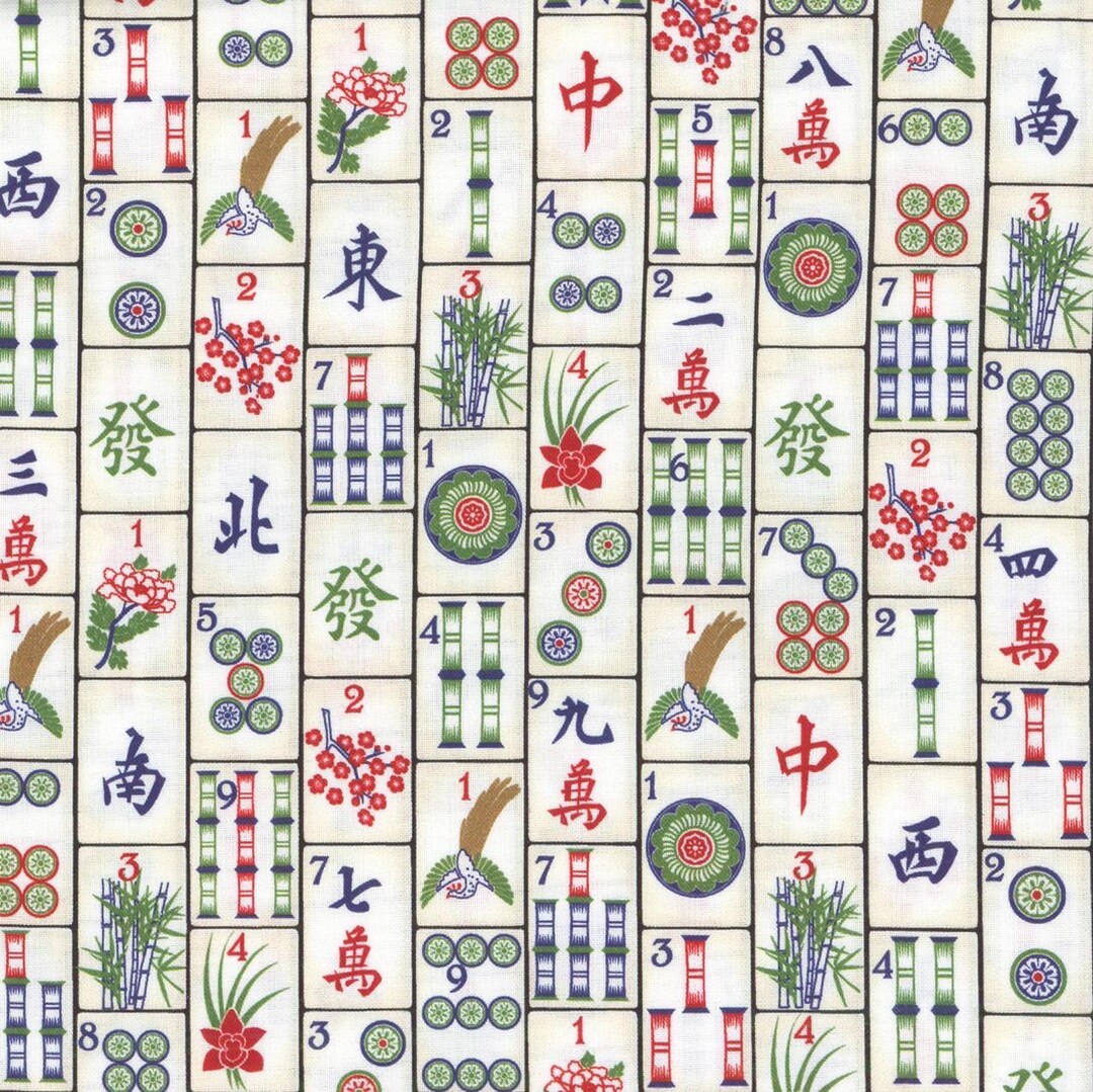 Fun and Games Mahjong From Timeless Treasures Fabrics - 100% Cotton - Etsy