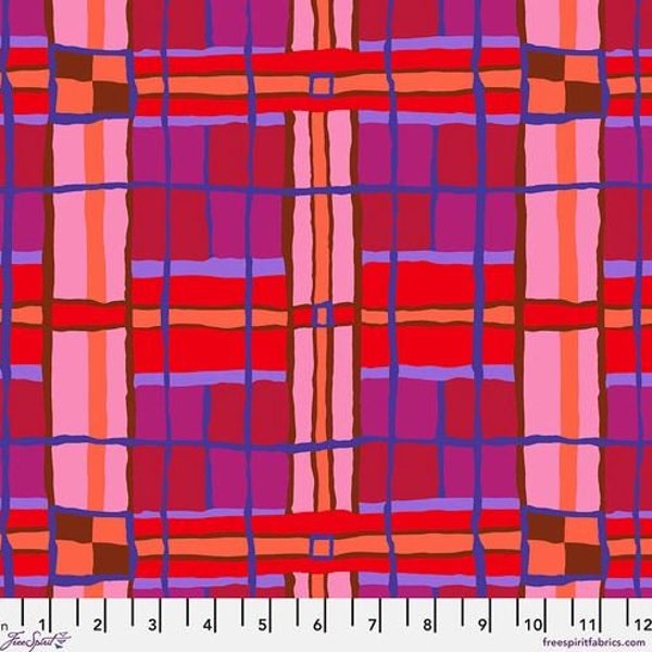 Kaffe Fassett - Checkmate Plaid in Pink & Purple from the Kaffe Fassett Collective by Free Spirit Fabric 100% Cotton Fabric