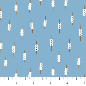 Mochi bleu de la collection Kingyo de Figo Fabric par Lemonni - Inspiré par la beauté du Japon - 100 % coton