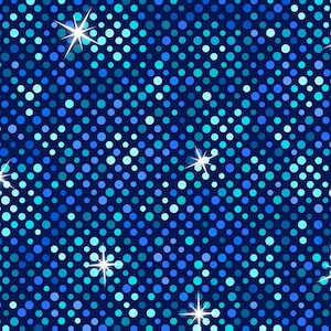 Big Glitter in Blue with Silver Metallic from the Disco Collection from Lewis & Irene Fabrics - 100% Cotton