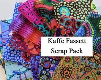 Kaffe Fassett Scrap Pack from Free Spirit Fabric- 2.5-3 Yards Total in Each Pack- Colors, Sizes and Patterns Vary - All Vary