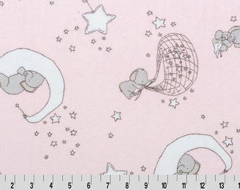 Dream Big Cuddle® Blush Pink Baby Elephant MINKY de la colección Digital Cuddle de Shannon Fabric - pelo de 2,5 mm