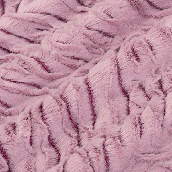 Luxe Cuddle® Frosted Zebra in Misty Mauve Plush MINKY From Shannon Fabrics- Great for apparel, quilting, baby products, home décor, pet beds