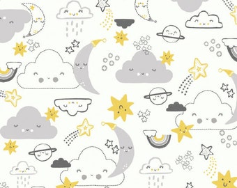 MINKY PLUSH FABRIC - Lullaby Dreams Stars and Moons Smooth Digital Cuddle® from Michael Miller Fabric- Nursery, Baby, Gender Neutral