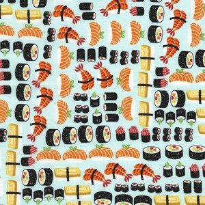 Sushi su azzurro chiaro di Timeless Treasures