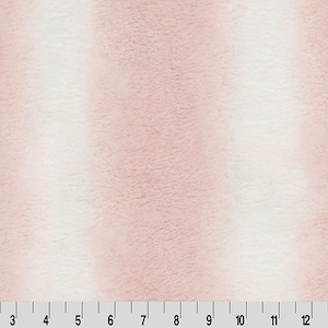 DISCONTINUED- Luxe Cuddle® Arctic Chinchilla in Rosewater Pink & White from Shannon Fabric&#39;s Minky Collection - Two Toned Stripe - 30mm Pile