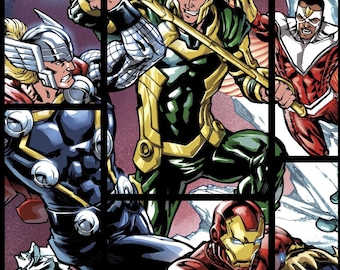 Tissu polaire - Avengers Dynamic Power de Springs Creative par mètre - Tissu sous licence - 58 pouces de large