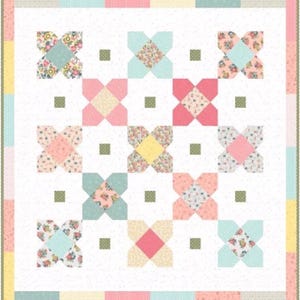 Kimberbell Kit - Petals on Point Quilt Kit Featuring the Vintage Flora Collection from Maywood Studios -Finished Quilt Size: 55.5&quot;x55.5&quot;