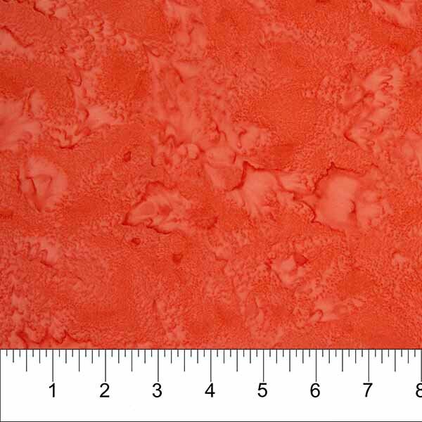 Batik Blender- Tangerine From Banyan Batik Shadows Collection by Northcott Fabrics 100% Cotton